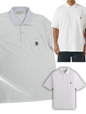 KITH NWT Ethan Polo Shirt in Cotton Piqué - White - Sz L
